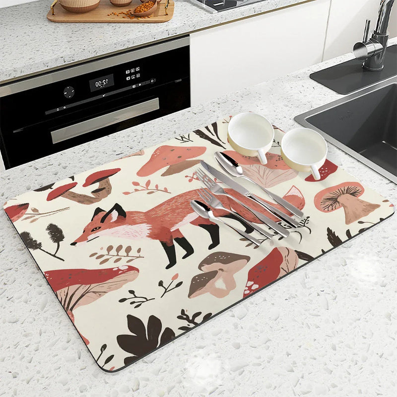 Axyaa Absorbent Square Drain Pad Set for Kitchen and Bathroom
