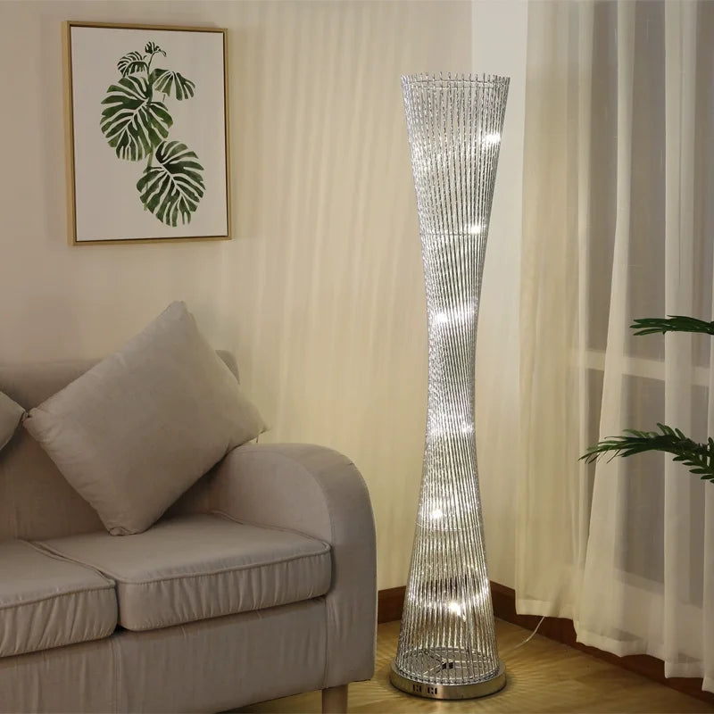 Axyaa Small Waist Shade Night Lamp: Nordic Floor LED Lighting for Bedroom & Living Room
