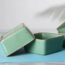 Axyaa Celadon Bamboo Wood Partition Fruit Snack Tray - Living Room Candy Nut Melon Seeds
