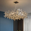 Axyaa Modern LED Crystal Chandelier for Dining Room and Living Room