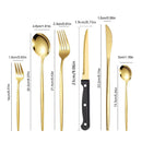 Axyaa Luxe Gold Stainless Steel Cutlery Set with Knife and Fork - Set of 48