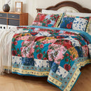 Axyaa Floral Queen Size Patchwork Quilt Set - Lightweight Reversible Bedspread Coverlet