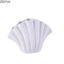 Axyaa Shell Ceramic Vase: Table Decor, Artificial Flowers, Room Aesthetic