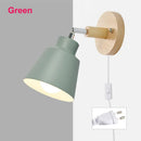 Axyaa Nordic Wooden Wall Light with 6 Colors for Living Room & Bedroom