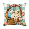 Axyaa Easter Bunny Eggs Pillowcase - 45x45cm Linen Sofa Cushion Cover