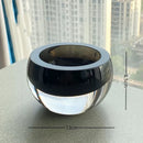 Axyaa Amber Glass Vase: Ice Patterned Decor for Flowers & Table Arrangements