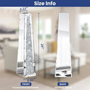 Axyaa Silver Crushed Diamond Floor Vase: Stylish Crystal Mirrored Decor for Living Room