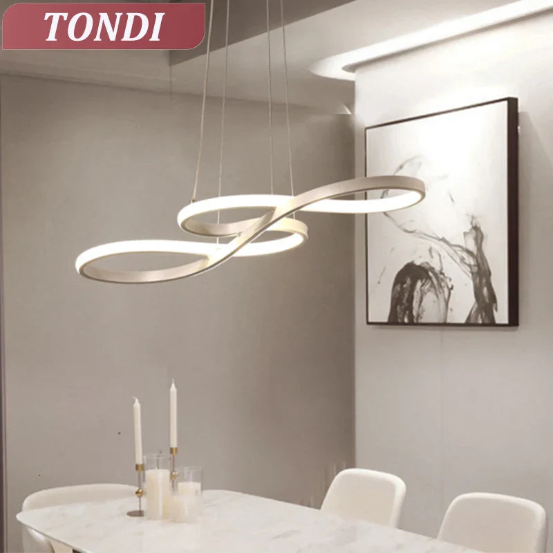 Axyaa Nordic Ring Chandelier LED Indoor Lighting for Living Room, Kitchen, and Bar
