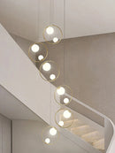 Axyaa Modern Suspension Chandelier Staircase Pendant Light