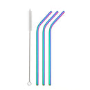 Axyaa Stainless Steel Wide Smoothie Straws 8-Pack with Cleaning Brush
