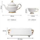 Axya™ Elegant Noble Bone Coffee Set with Tray - Luxury Ceramic Drinkware