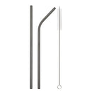 Axyaa Stainless Steel Drinking Straws Set with Cleaning Brush