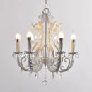 Axyaa French Metal Chandelier Crystal Lamp for Home and Store Lighting