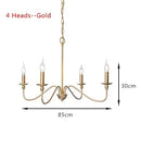 Axyaa Retro Black Iron Candle Chandelier: Elegant Country Style Room Lighting