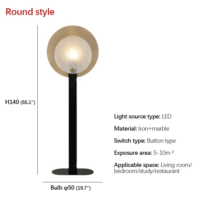 Axyaa Nordic Marble Floor Lamp - Luxury LED Standing Light