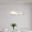 Axyaa Nordic Fabric LED Ceiling Light Bedroom Chandelier, White Minimalist Home Decor Lamp