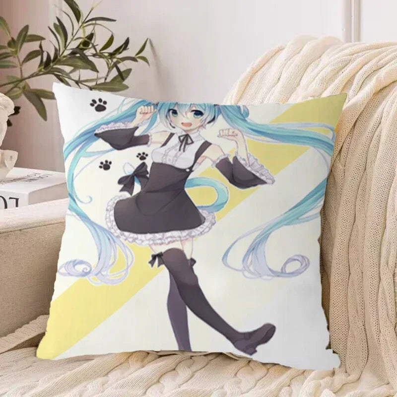Axyaa 40*40 Hatsune Miku Pillow Cover Set for Stylish Bed Decor