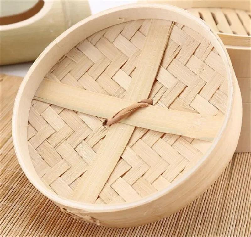 Axya Bamboo Steamer Set for Cooking Fish, Rice, Vegetables, and Snacks