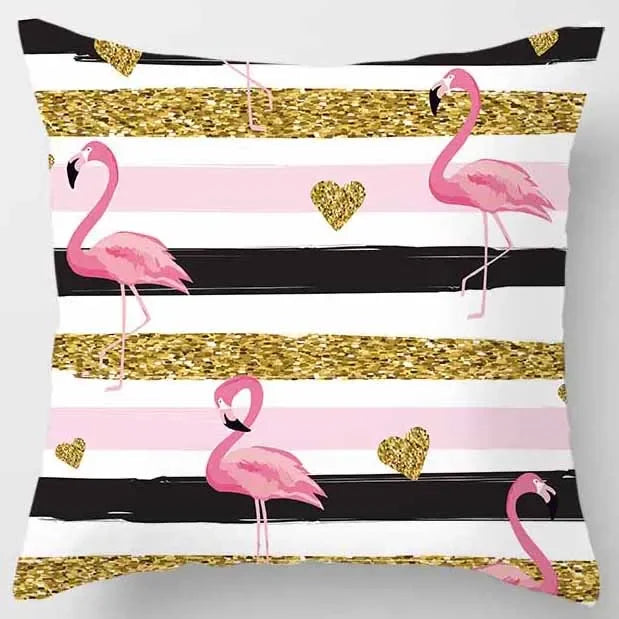 Axyaa Yellow Pink Pattern Square Pillowcase Home Decoration Cushion Cover