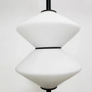 Axyaa White Glass LED Pendant Light with Adjustable Wire, Foyer Chandelier
