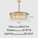 Axyaa Retro Crystal Ceiling Chandelier for Living Dining Room - Vintage Hanging Light