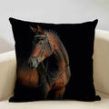 Axyaa Horse Pattern Cushion Cover 45x45cm Linen for Home Living Room Art Decoration