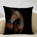 Axyaa Horse Pattern Cushion Cover 45x45cm Linen for Home Living Room Art Decoration