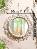 Boho Tassel Macrame Mirror Wall Hanging by Axyaa