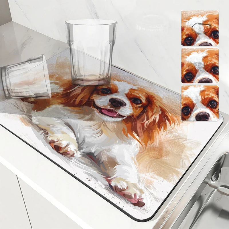 Axyaa Coffee Mat: Absorbent Draining Pad for Kitchen and Bathroom