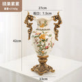 Axyaa Chinese Ceramic Craft Vase: Home Art Flower Arrangement Decoration