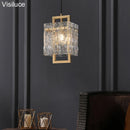 Axyaa Copper Glass Chandelier Pendant Lamp with Adjustable E14 Bulb for Bedside and Hotel