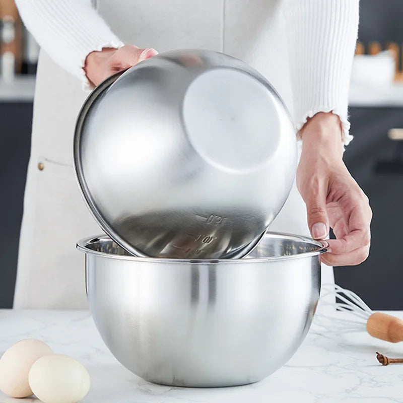 Axyaa Stainless Steel Mixing Bowl with Scale for Kitchen Cooking