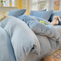 Axyaa Milk Velvet Winter Queen Duvet Cover Set, Soft & Cozy Coral Fleece Quilt