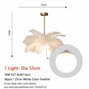 Axyaa Ostrich Feather Pendant Light Chandelier for Home, Bedroom, and Living Room