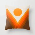 Axyaa Rainbow Tunnel Pattern Pillowcase Brown Plush Cover 45x45cm