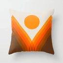Axyaa Rainbow Tunnel Pattern Pillowcase Brown Plush Cover 45x45cm
