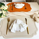 Axyaa PU Leather Placemats Set of 10 - Waterproof Non-Slip Heat Insulation Tableware Mats