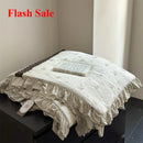 Axyaa Knitted Cotton French Floral Print Lace Summer Quilt