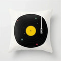 Yellow Geometric Polyester Cushion Cover by Axyaa - Modern Black Letter Pillow Cover