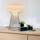 Axyaa White Glass Table Lamp | Modern Minimalist Design for Living Room and Bedroom