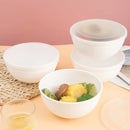 Axyaa White Plastic Bowls with Lid Set for Kitchen, RV, Camping - Pack of 6
