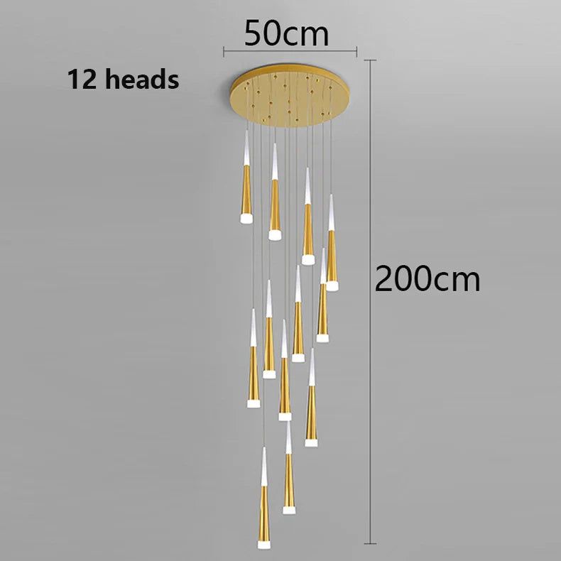 Axyaa Staircase Chandeliers Pendant Light Lamps Modern Home Decor LED Lights