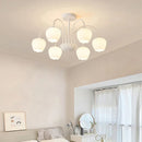 Axyaa Cream Wind Chime Orchid Chandelier: Nordic Fresh & Romantic Flower Pendant Lamp