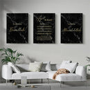 Axyaa Ayat Al Kursi Quran Marble Canvas Print Wall Art Islam Decor