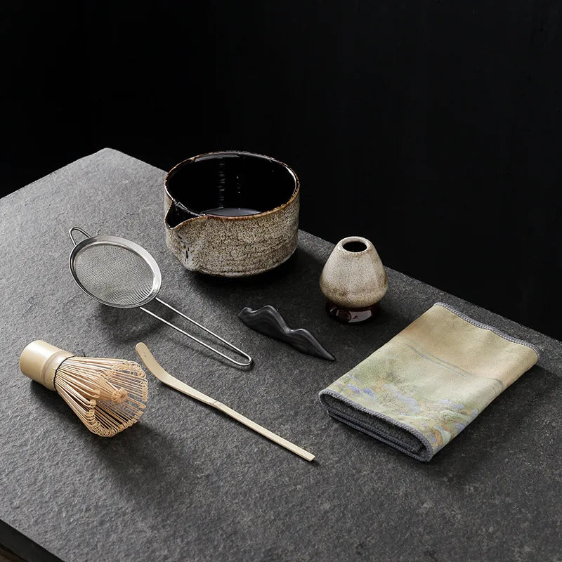 Axya™ Japanese Matcha Set: Ceramic Bowl, Tools, Accessories