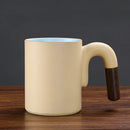 Axyaa Gradient Mug: Large-capacity Rough Pottery Coffee Cup with Handle