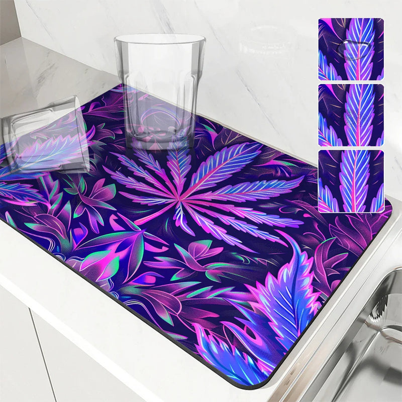 Axyaa 3D Coffee Mat: Quick Dry Kitchen Drying Mat & Bathroom Drain Pad