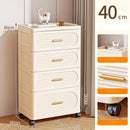 Axyaa 15.75 Inch Multi-tier Rolling Storage Cabinet for Snacks, Clothes, Books