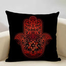Axyaa Hamsa Cushion Cover, Mandala Sofa Pillow Case, 45x45cm