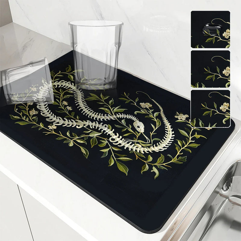 Axyaa Absorbent Drying Mat for Kitchen Tableware and Cups